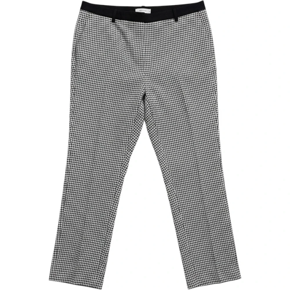 Calvin Klein Dress Pants Houndstooth 14‎ Black White Womens Career Trousers